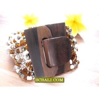 Bead Bracelet Wooden Buckles Clasps Stretching